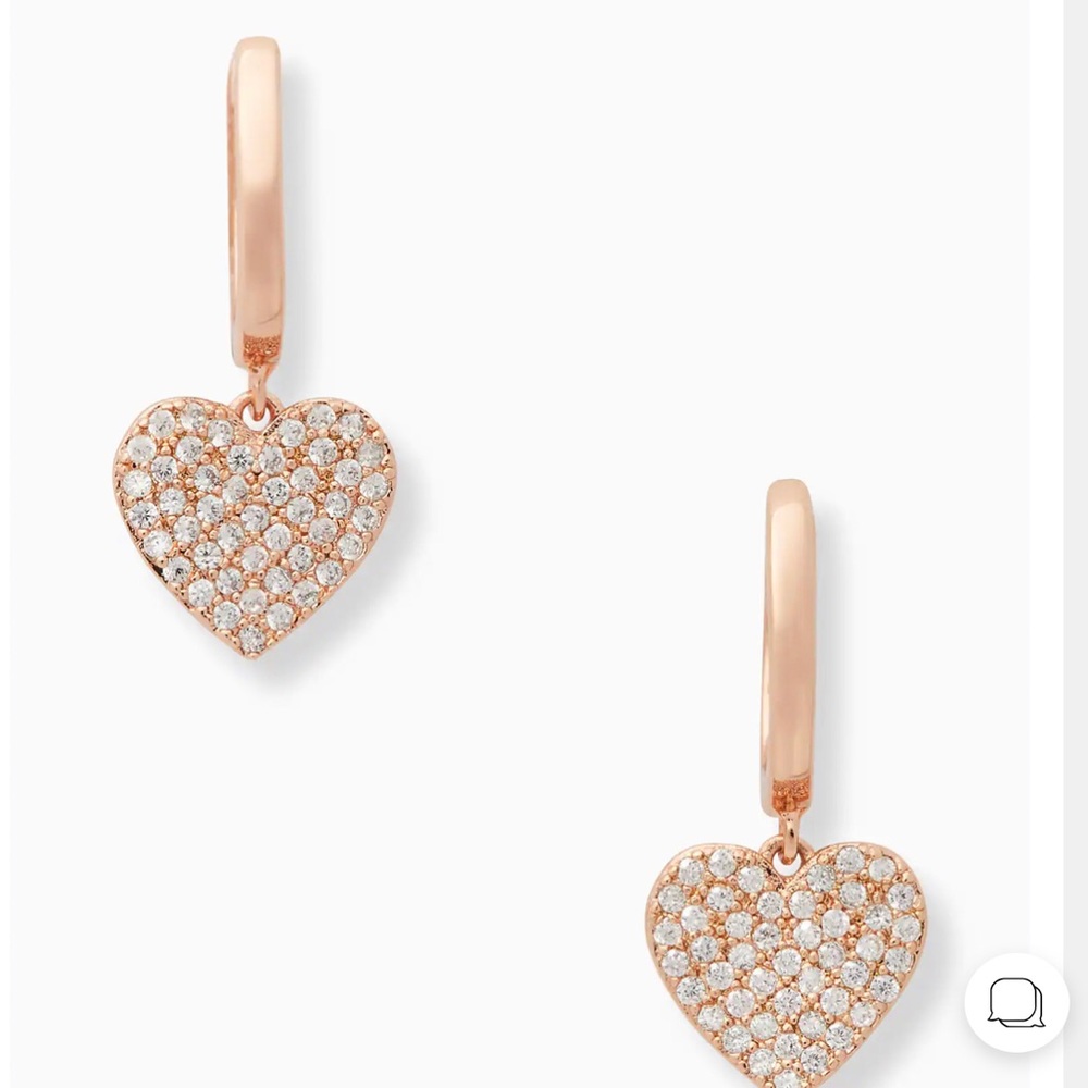 Kate Spade Yours Truly Pave Heart Drop Earrings